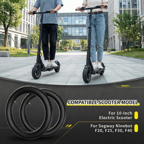 NAIXTYRE(2 Pack)10x2.125 Electric Scooter Inner Tubes, Thickened 2.0mm Butyl Rubber Replacement Tires with Extended Valve Compatible with Segway Ninebot F20 F25 F30 F40 and 10 Inch Scooters