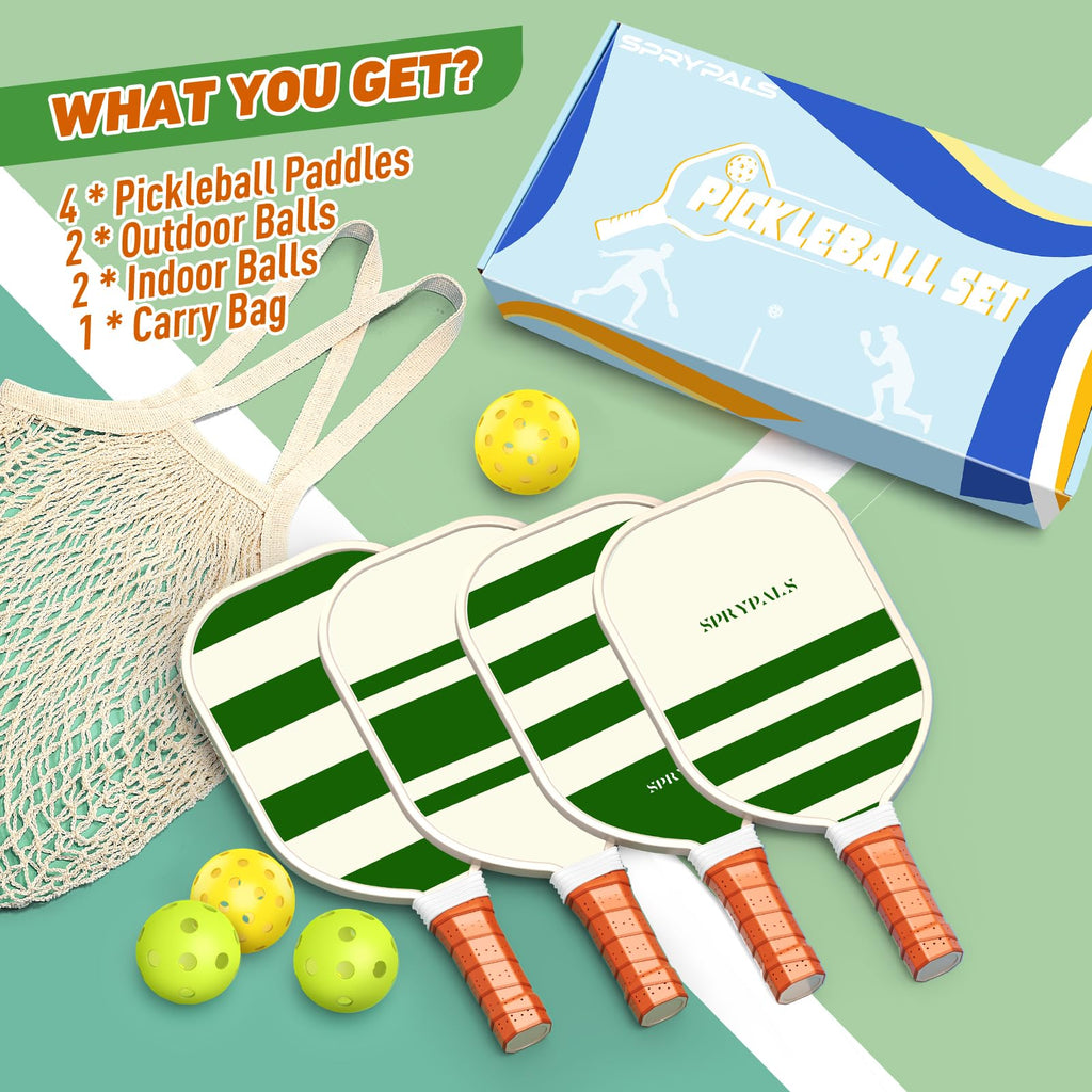 Pickleball Paddles,USAPA Approved Pickleball Paddles Set Premium Pickleball Paddle, 4 Pickleball Balls & 1 Carry Bag Gifts for Women Men Beginners & Pros Players