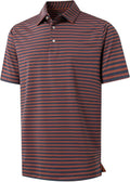M MAELREG Golf Shirts for Men - Short Sleeve Performance Polo | Moisture-Wicking Striped Design
