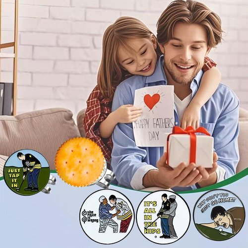 Aikiprety Cracker Golf Ball Marker, Premium Golf Accessories & Funny Golf Gifts for Men Women Golfers (Cracker and Happy 5pcs)