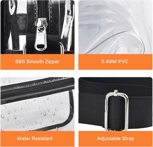 MAY TREE Clear Stadium Bag - Stylish Messenger for Concerts & Sports Events | Durable & Lightweight