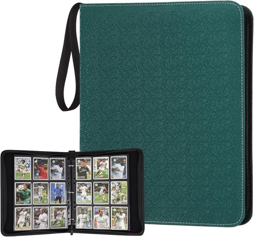GERMUN Premium Zip Card Binder - 9 Pocket PU Album for MTG, TCG & Sports Cards | 720 Double-Sided Pockets - Dark Green
