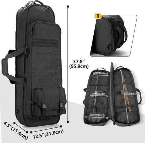 GOBUROS Tactical Rifle Bag - Padded Soft Case for 36” Rifles with 3 Magazine Holders & Molle System