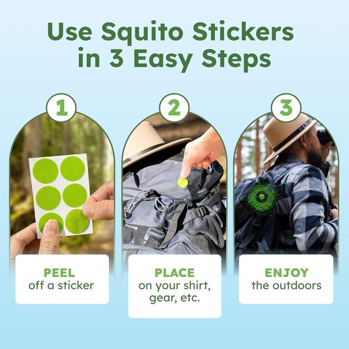 BugMD Squito Stickers - Effective Mosquito Repellent Patches for Adults & Kids | 78 Safe Patches for Outdoor Use