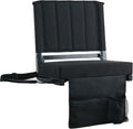 Sport Beats Stadium Seats - Comfortable Bleacher Chairs with Back Support & Cushion | 2-Pack, Black, 17" W x 12" D x 16.5" H