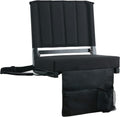 Sport Beats Stadium Seats - Comfortable Bleacher Chairs with Back Support & Cushion | Black, 1pc Regular - 17"W x 12"D x 16.5"H