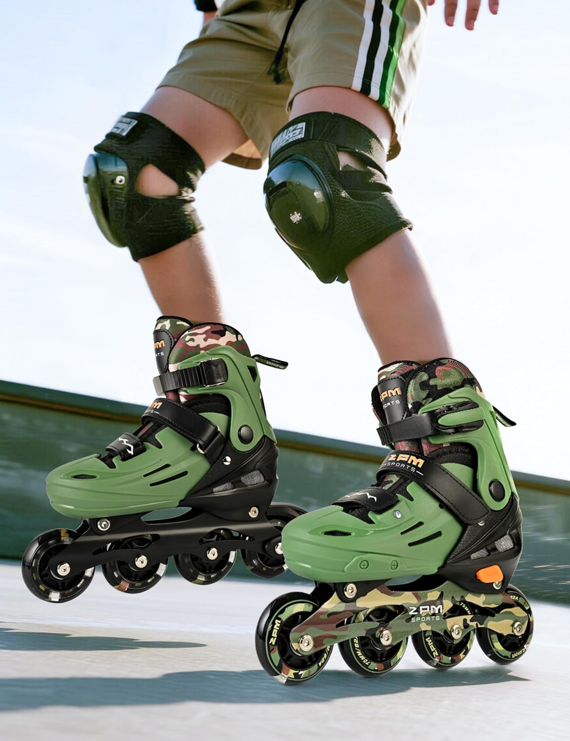 2PM SPORTS Inline Skates - Adjustable Light-Up Roller Skates for Kids Ages 5-12 | Indoor/Outdoor Use