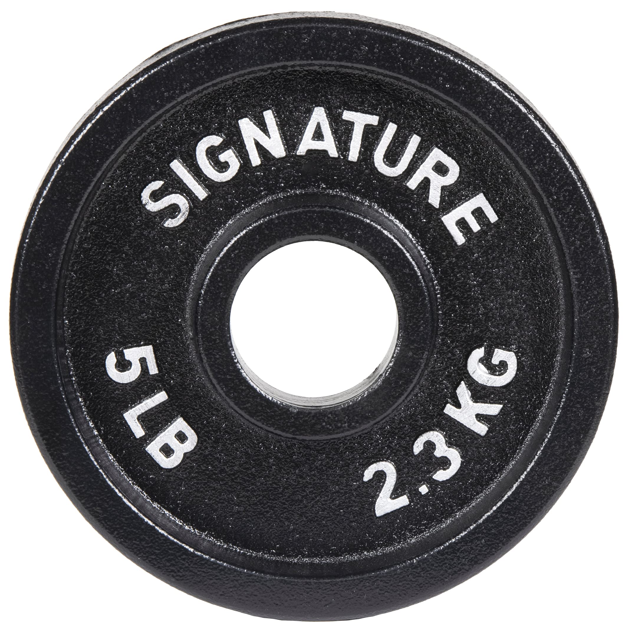 Signature Fitness Deep Dish 2-Inch Olympic Cast Iron Weight Plates with E-Coating, Black
