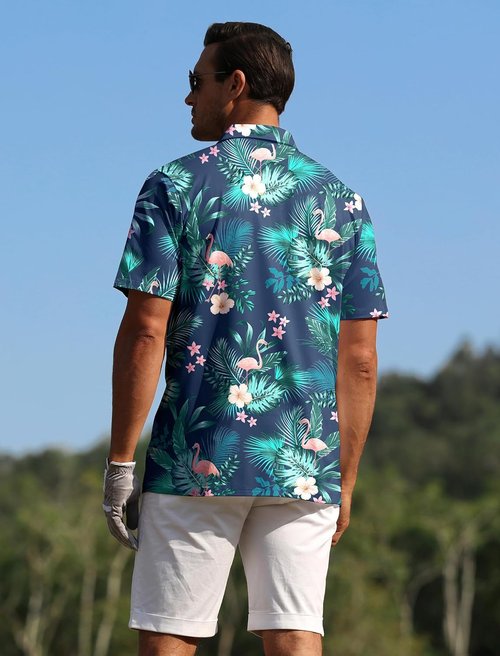 APTRO Golf Shirts for Men - Moisture-Wicking Hawaiian Polo with Dry Fit | Short Sleeve Design