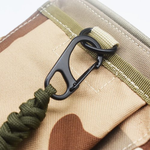 Floyutin 1.8 inch Small Carabiner Clip with Fixed Eyelet Ended Snap Hooks Quick Paracord Clips 18 Packs Black