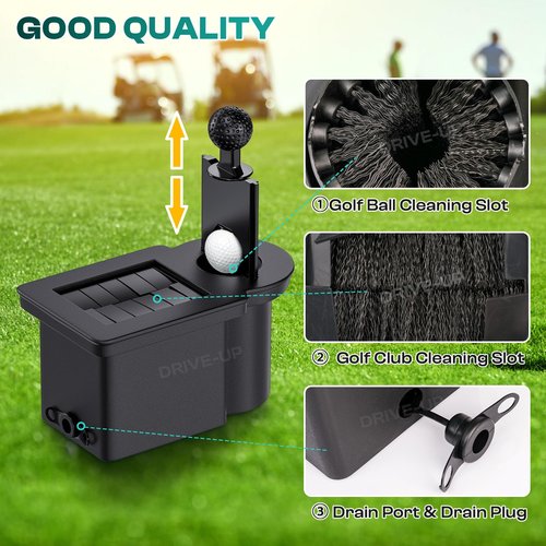 DRIVE UP Universal Golf Cart Ball Washer and Club Cleaner Kit, Golf Ball Cleaner and Club Head Washer, Suitable for Club Car, EZGO, Yamaha Gas and Electric Golf Carts, OEM 603836