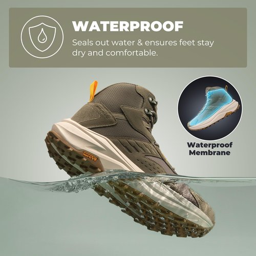 NORTIV 8 Men's Wide Toe Box Hiking Boots Low Drop Waterproof Outdoor Trekking Camping Shoes Katahdin,Size 11,Olive,SNHB25001M