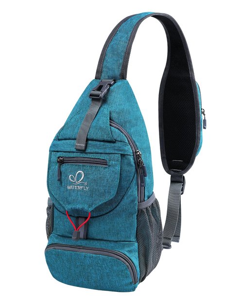 WATERFLY Packable Small Crossbody Sling Backpack Shoulder Chest Bag Daypack for Hiking Traveling