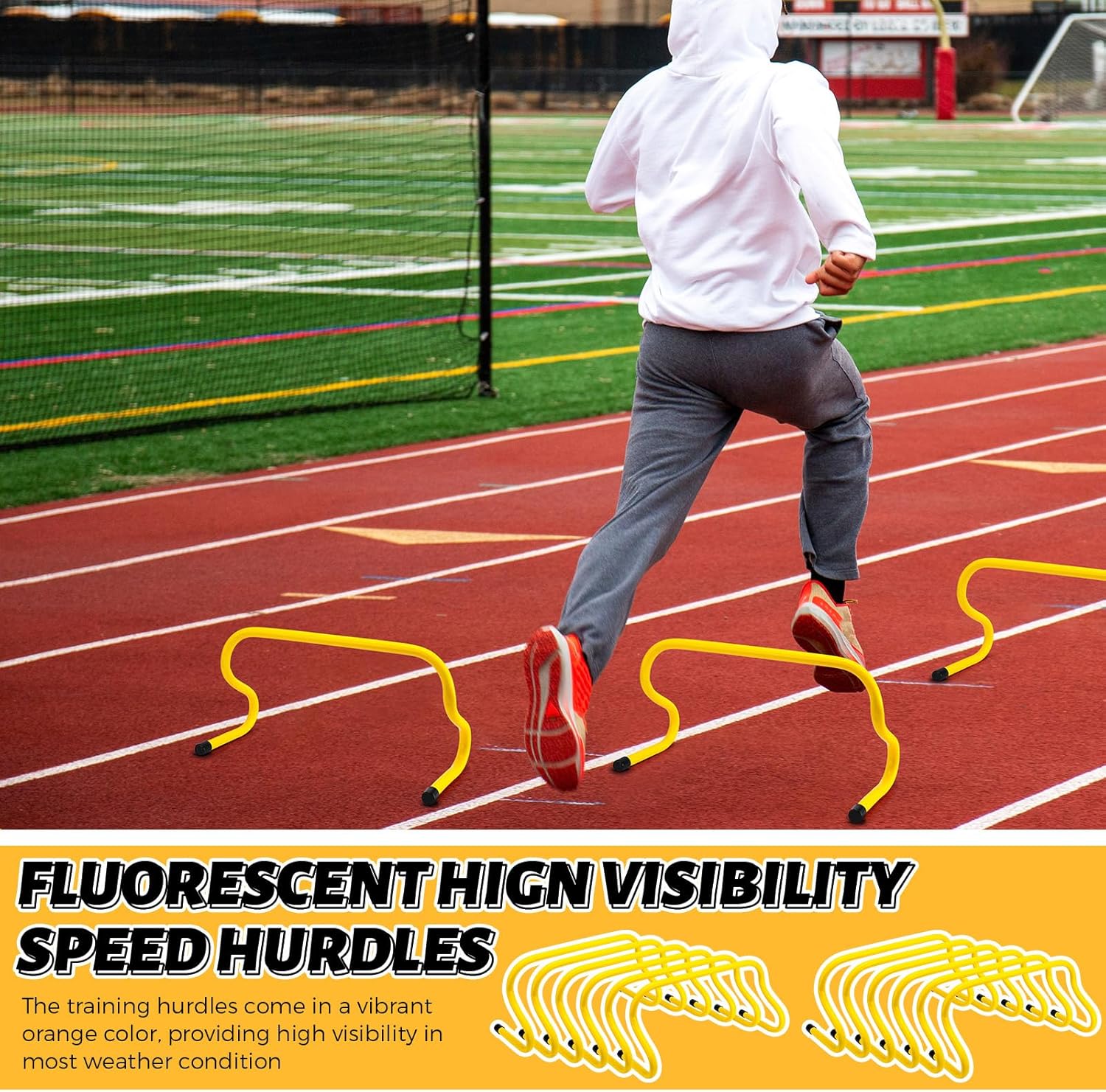 Wettarn 12 Pcs 9" Agility Hurdles - Reliable Speed Training Equipment for Soccer, Basketball, Football
