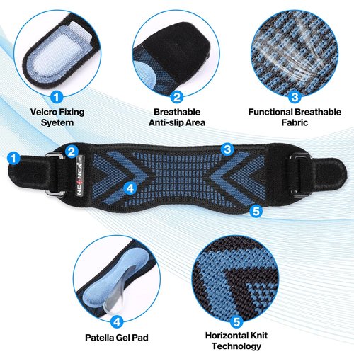 NEENCA Knee Strap Brace - Patella Tendon Support with Gel Pad for Pain Relief | Ideal for Runners & Athletes