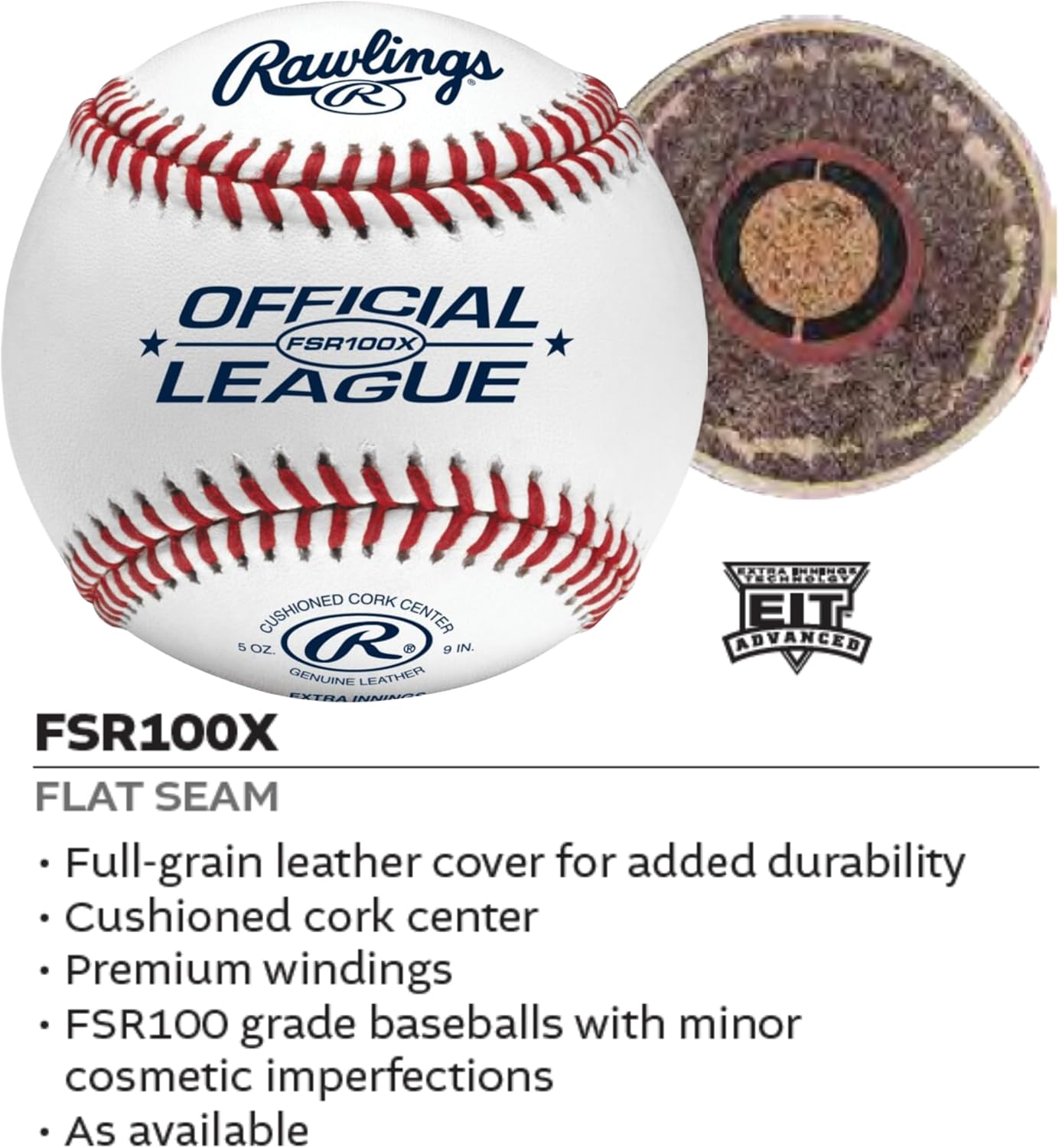 Rawlings Official League Practice Baseballs - FLAT SEAM Design | 12 Count FSR100X