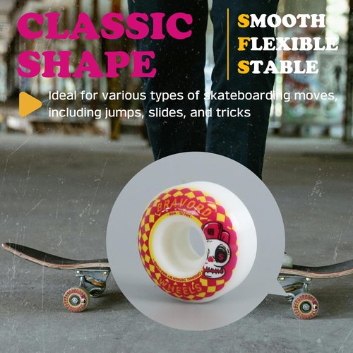 BRAVORD Classic Skateboard Wheels, 52mm 99A Skateboard Wheel for Trick, Street–Pack of 4