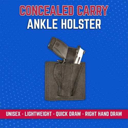 DeSantis Apache Ankle Rig- Concealed Ankle Holster, Fits Diamondback DB380, Beretta Pico, Kahr P380, S&W Bodyguard .380, SIG P238/Equinox, Ruger LCP/Custom, Taurus 738 TCP, S/A 911 - Right Hand, Black