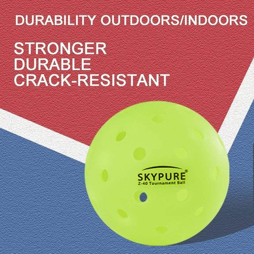 SKYPURE Z-40 Outdoor Pickleball Balls USAPA Pickle Balls - 40-Hole Professional Ball with High Visibility, One-Piece Molded for Tournament, Practice & All Skill Levels 12Balls-Packed
