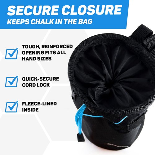 Chalk Bag for Rock Climbing by [Brand Name] - Quick-Clip Belt & Large Pockets | Ideal for Gym, Bouldering & Disc Golf