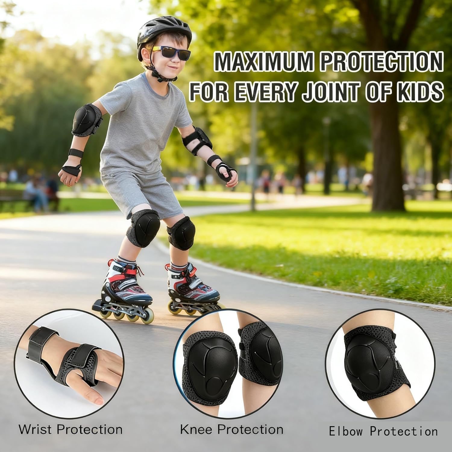 Skiennix Knee Pads Set for Kids - Protective Gear for Skating, Cycling & Rollerblading | Ages 3-10