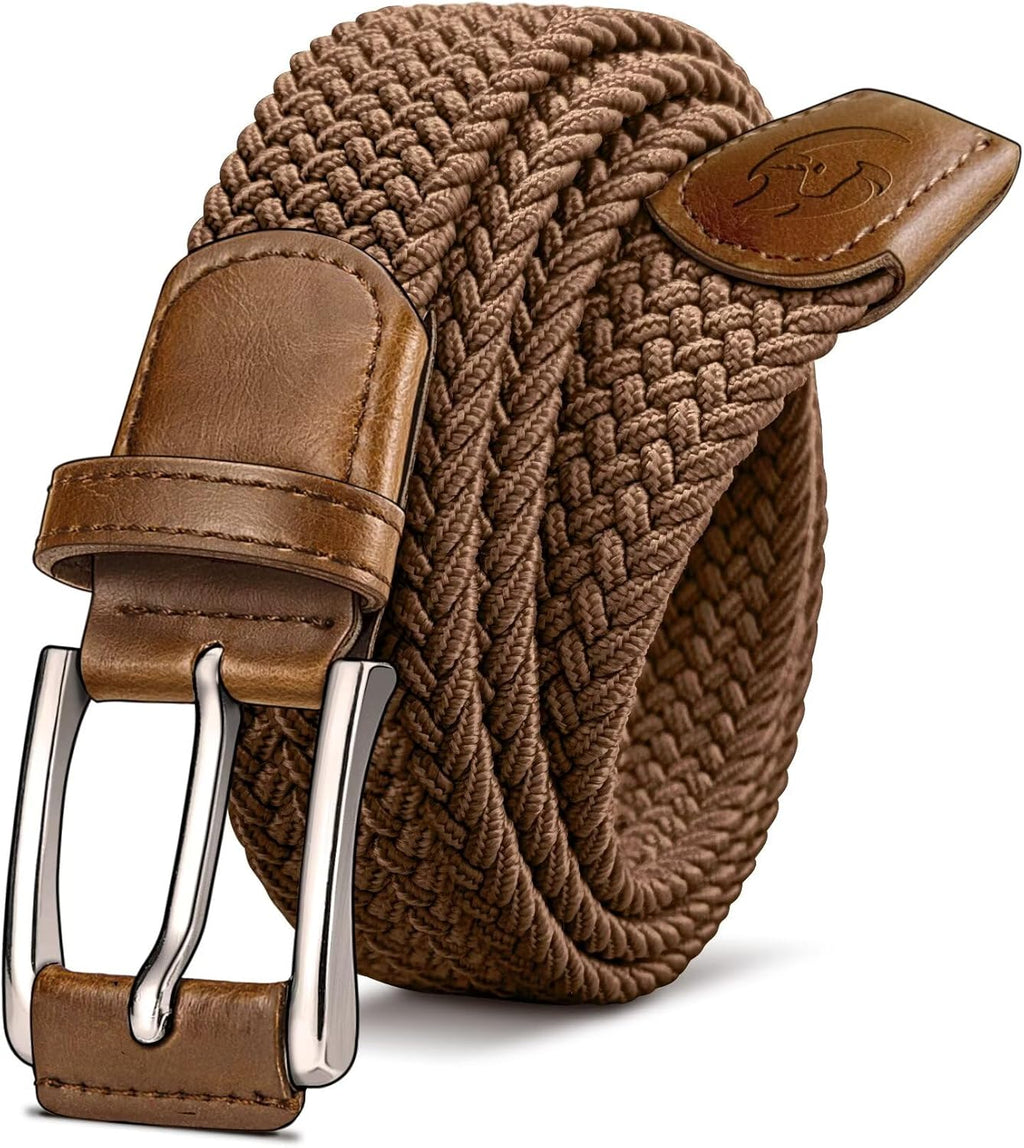 Skiennix Stretch Braided Belt for Men - Elastic Woven Golf Belt | Perfect for Jeans & Casual Wear