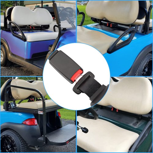 Dewkake Golf Cart Seat Belts Kit, 2pcs Universal Retractable Front and Rear Golf Cart Seat Belt Kit for Club Car, EZGO,Yamaha