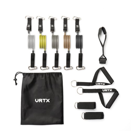VRTX Resistance Band Set (11pcs), Resistance Bands with Handles, Exercise Bands with Door Anchor, Carry Bag, Legs Ankle Straps for Resistance Training, Physical Therapy, Fitness, Home Workouts