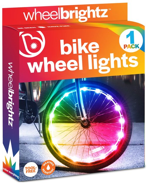 Brightz WheelBrightz (1-Pack RGB) LED Bike Wheel Lights Boys Girls Kids Bike Light for Night Riding Bicycle Lights Accessories & Decorations for Wheels Tires & Spokes Stocking Stuffers