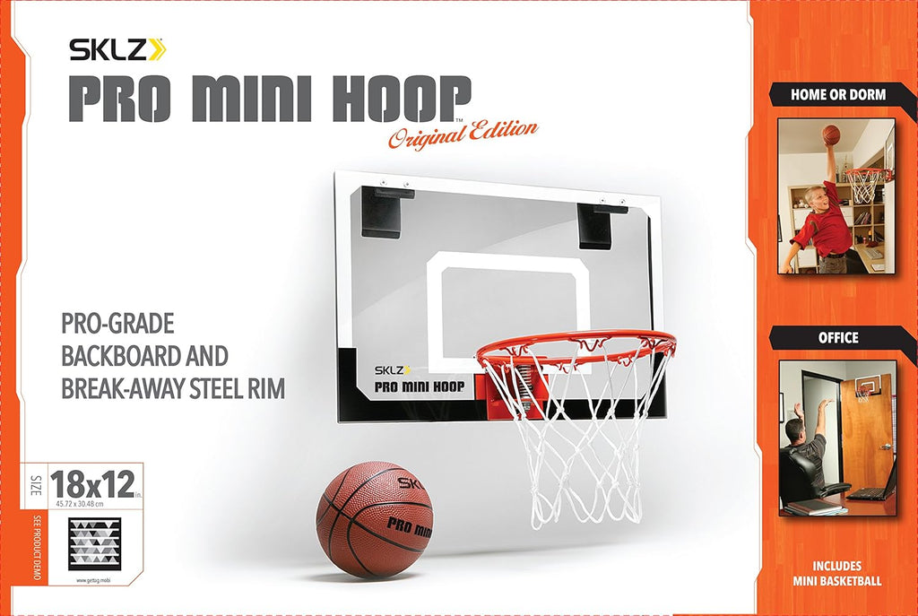 SKLZ Pro Mini Indoor Basketball Hoop - Over The Door Portable Design | Perfect for Home, Dorms, and Offices