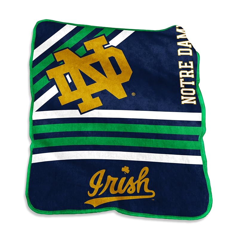 Notre Dame Fighting Irish Logo Brands Raschel Throw Blanket 50 x 60 Officially Licensed