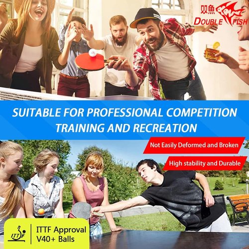 DOUBLE FISH 3-Star Ping Pong Balls - ITTF Approved | Professional 40+ ABS Training Balls
