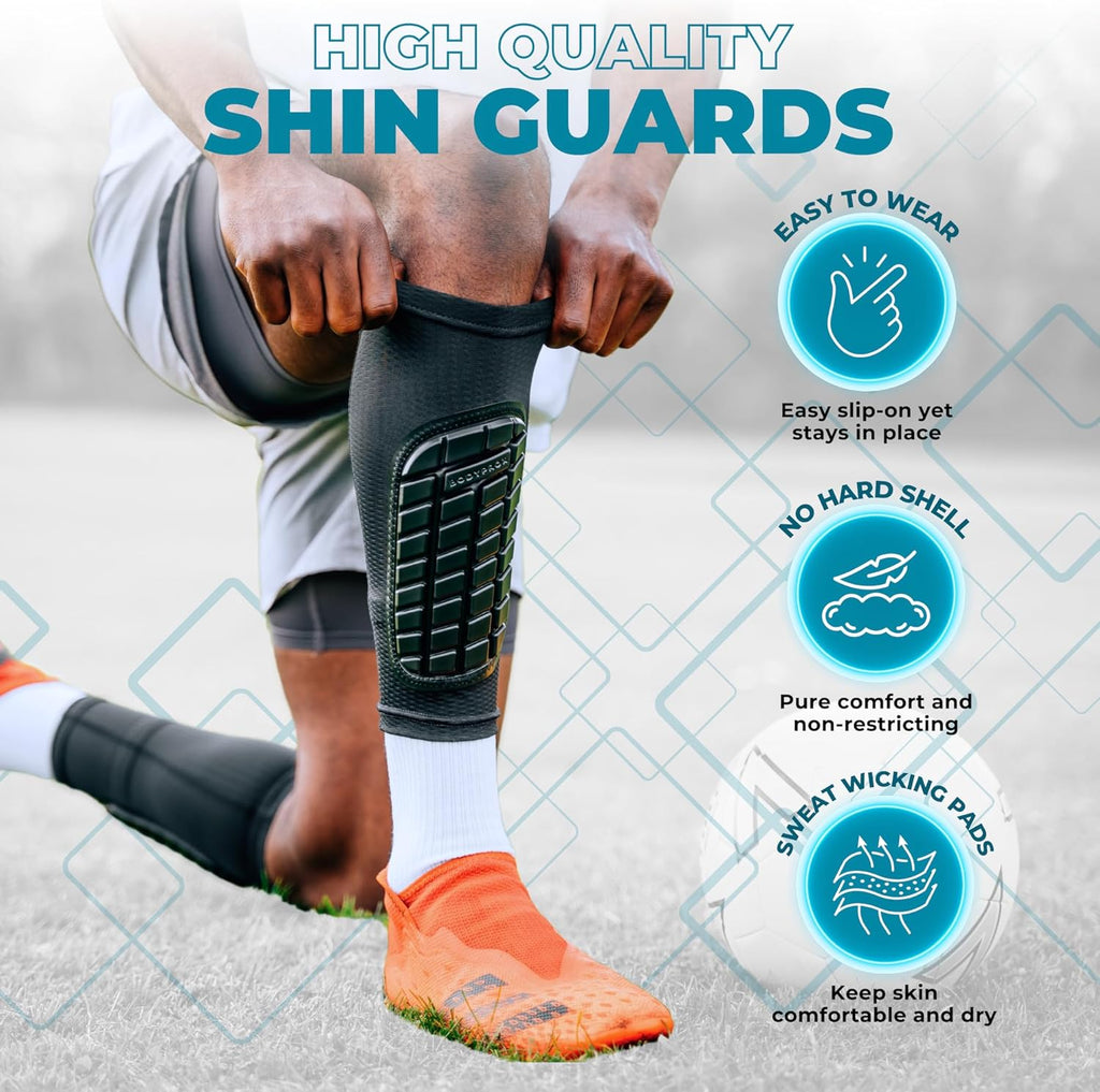 Skiennix Soccer Shin Guards - Durable Protection for Men, Women & Youth | Comfortable Fit