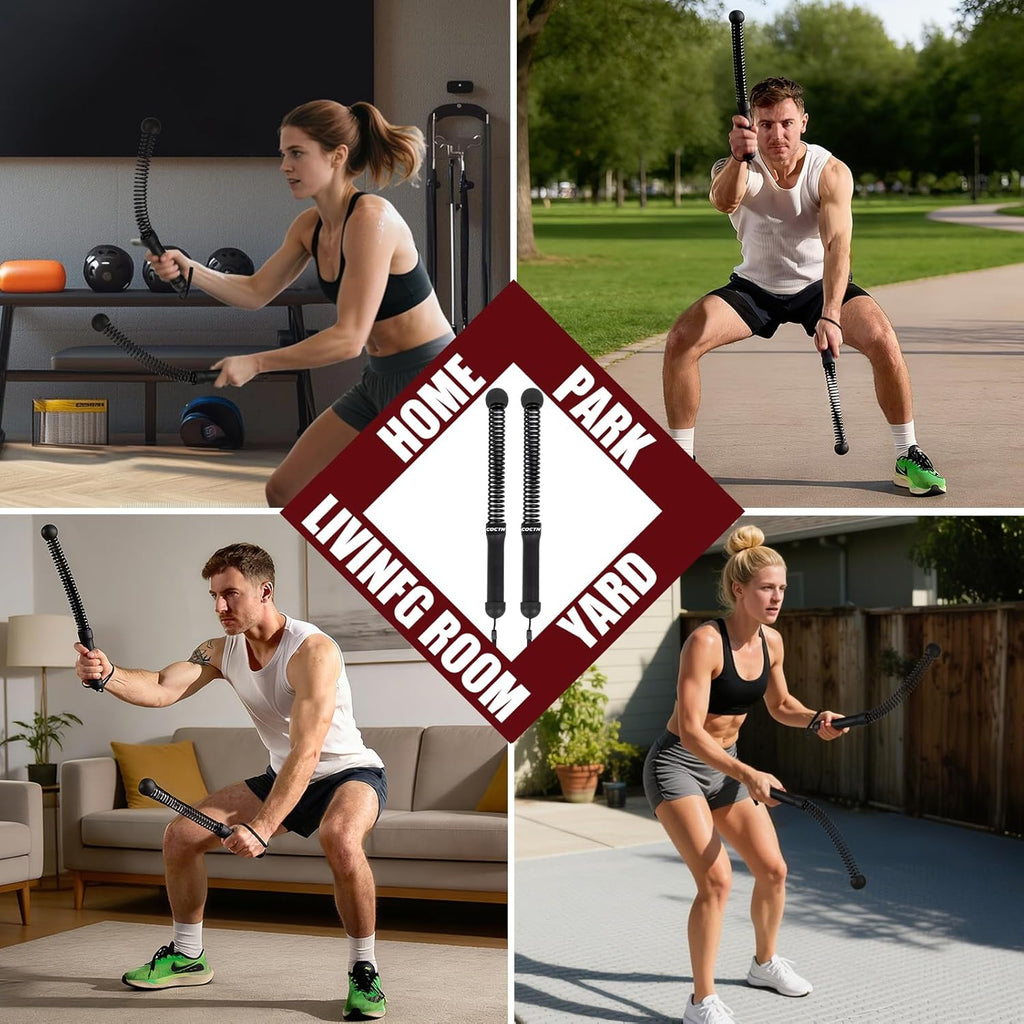 Skiennix Weighted Ropeless Battle Ropes - Heavy Duty Cordless Design for Home Gym | Ideal for HIIT & Strength Training