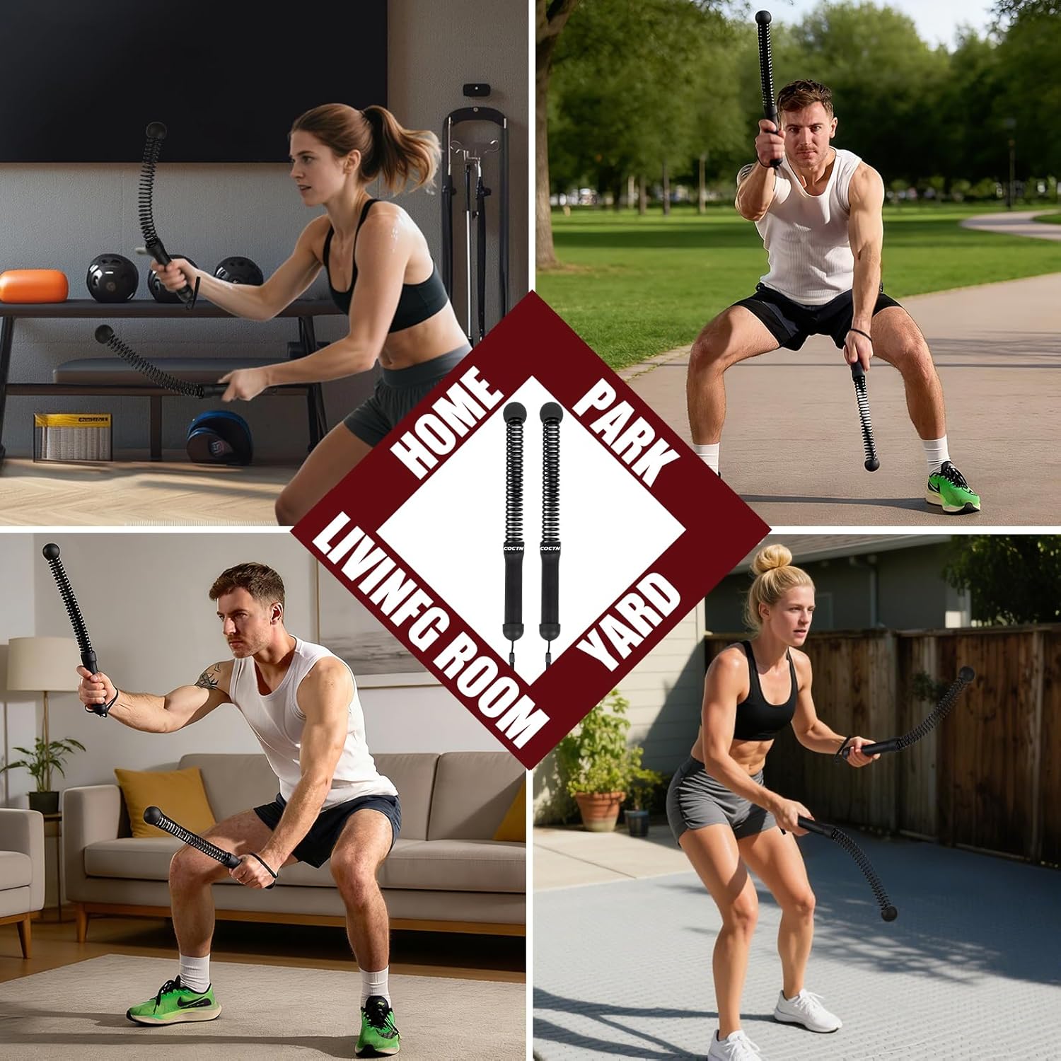 Skiennix Weighted Ropeless Battle Ropes - Heavy Duty Cordless Design for Home Gym | Ideal for HIIT & Strength Training