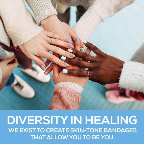 Tru-Colour Skin Tone Shade Fabric Bandages, Resealable Bag (120 Count) – Flexible, Waterproof, PFAS-Free Adhesive Strips Help Protect Cuts, Scrapes, Scratches – Multicolor