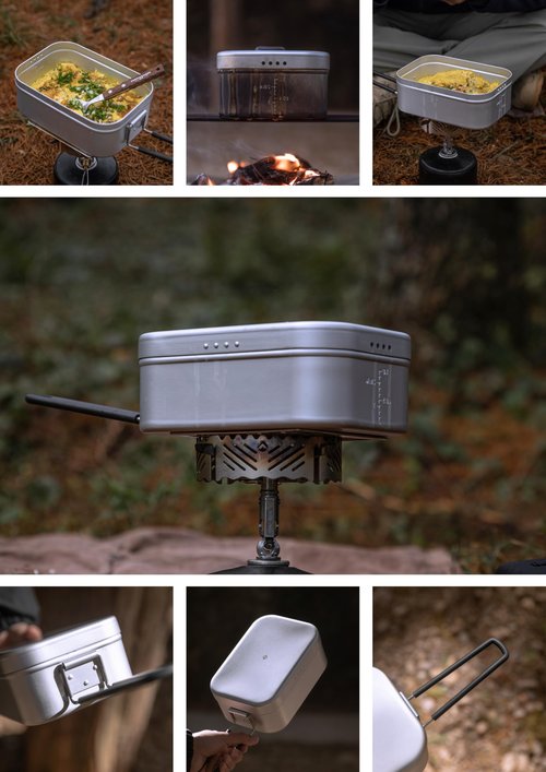 CAMPINGMOON Mess Tin Aluminum Camping Cookware Extreme Thick S-2013