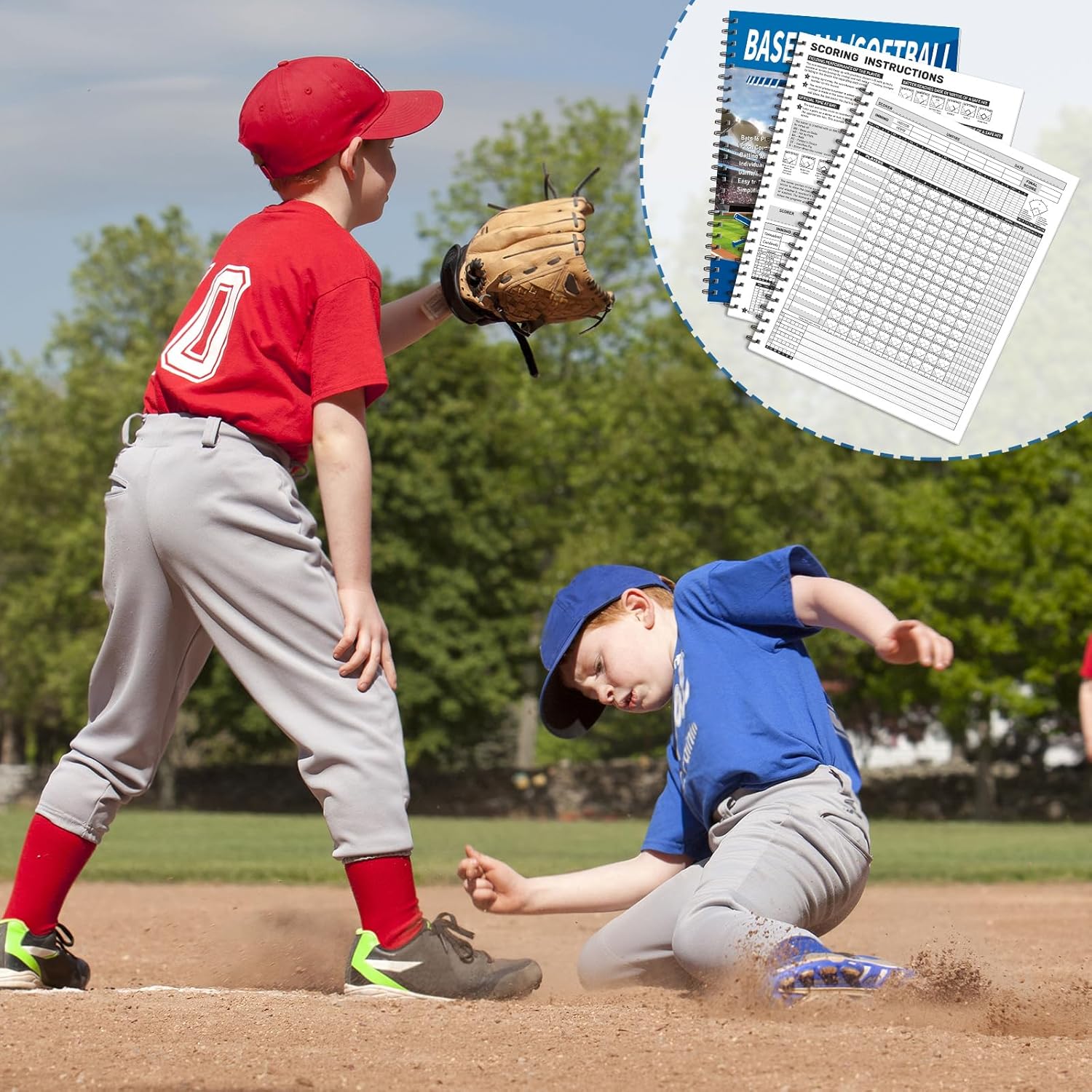 Skiennix Baseball Scorebook - 2 Pcs Softball Score Keeping Book for 30 Games | 11 x 14 Inches