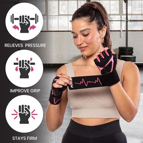 MhIL Workout Gloves for Women - Breathable Weight Lifting Gloves with Palm Protection & Wrist Support | Enhanced Grip