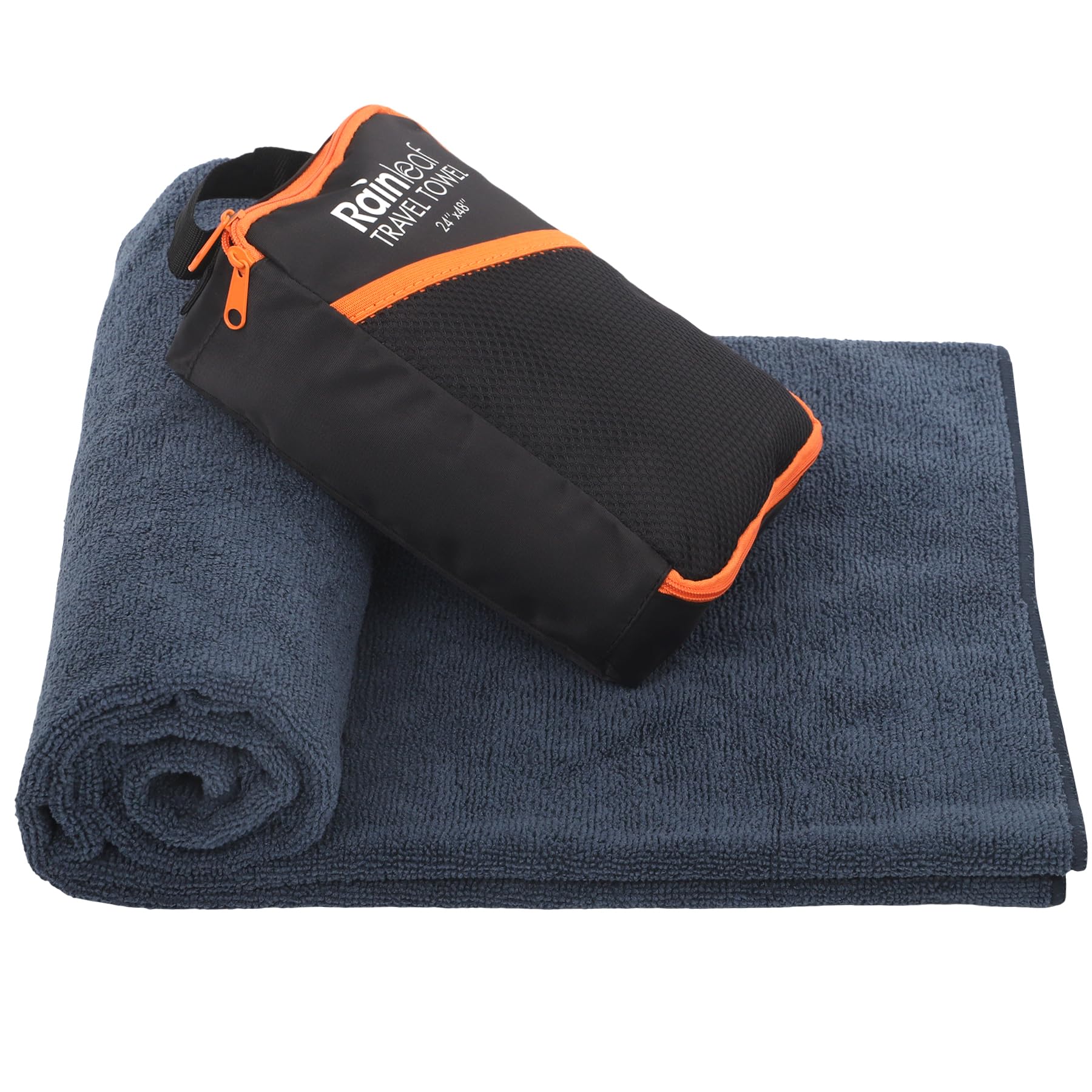 Rainleaf Microfiber Travel Towel Quick Dry Swimming Towel Ultra-Compact,Super Absorbent,Washcloths for Bathroom, Shower,Camping,Backpacking-Navy 30"x50"