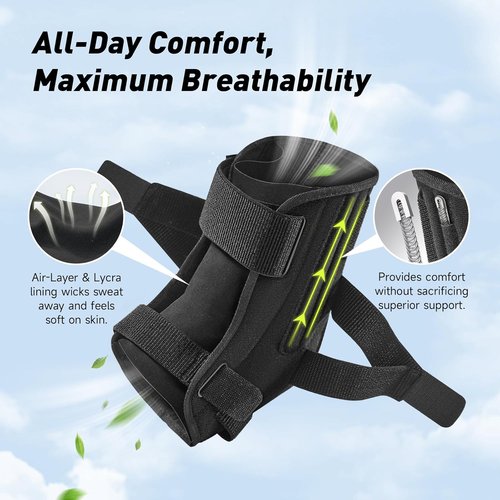 LETSHAKE Ankle Brace - Ultralight Stabilizer for Sprains & Tendonitis | Adjustable Support for Sports (L/XL)
