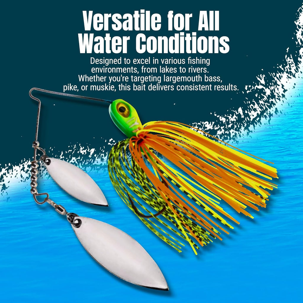 Reaction Tackle Spinner Bait Fishing Lure - 3-Pack for Bass, Trout, Pike, Salmon & Walleye
