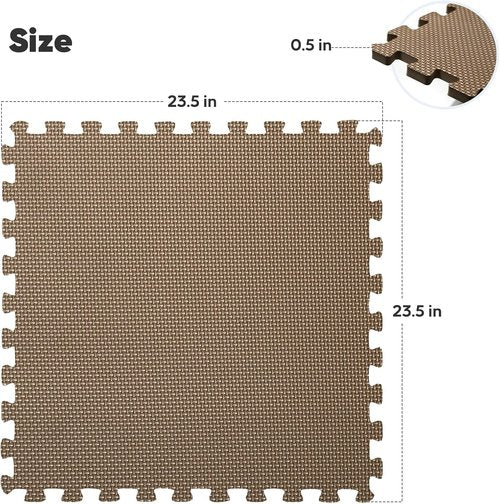32 Pack Puzzle Exercise Mats by Home Gym - EVA Interlocking Foam Tiles for Workouts & Play - Blue, 24x24x½ in