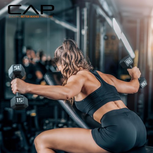 CAP Cast Iron Hex Dumbbell, Black, Pair, 3 lb