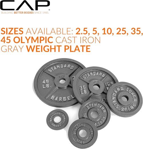 CAP Barbell Olympic Weight Plate - Durable 2-Inch Design | Available in Multiple Sizes