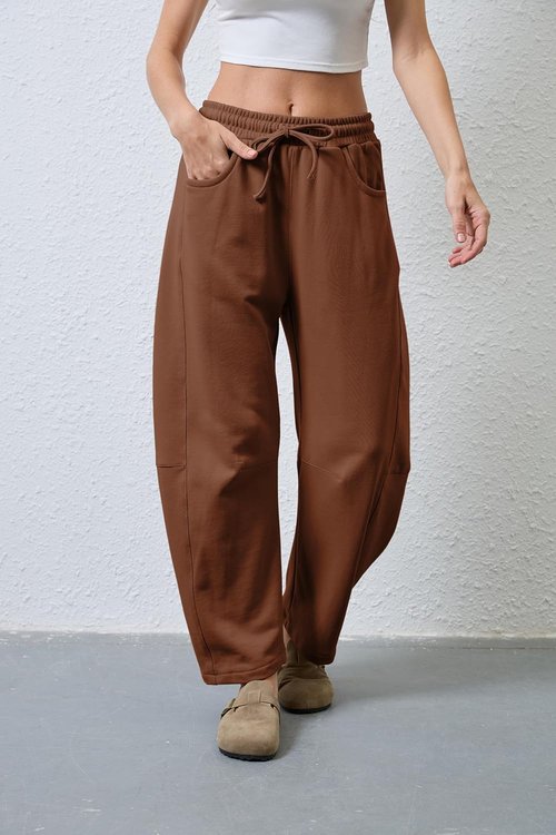 Hongsui Women's Wide Leg Pants - Soft Casual Sweatpants with Pockets & Elastic Waistband