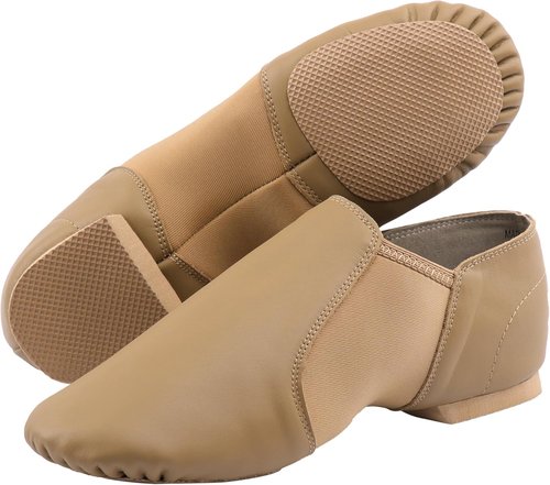 Linodes Unisex Jazz Shoes - Slip-On Leather Dance Footwear for Men & Women