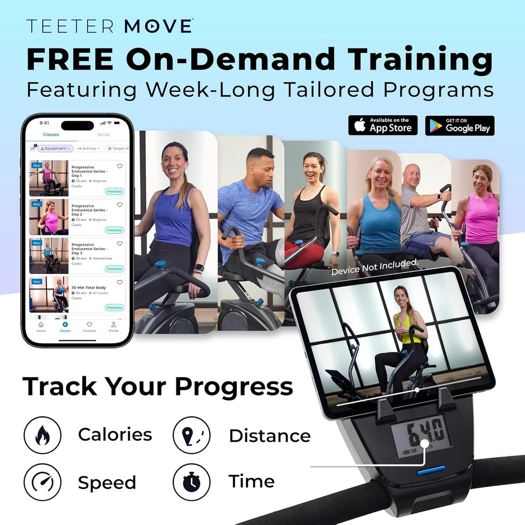 Teeter FreeStep Recumbent Cross Trainer | Zero-Impact Exercise Bike Alternative, 350lb Capacity