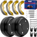 SUPGCPER Club Car Brake Repair Kits for DS 1995-UP&Precedent 2004-UP, Golf Cart Brake Drum Kit, Club Car Brake Drum/Hubs&Brake Shoes/Pads&Brake Spring Kit, OEM Replace# 101823201 101816301 101791101