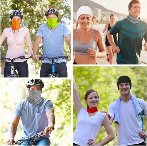 Geyoga UV Protection Neck Gaiter - 6 Pieces Cooling Face Mask Scarf for Summer Activities